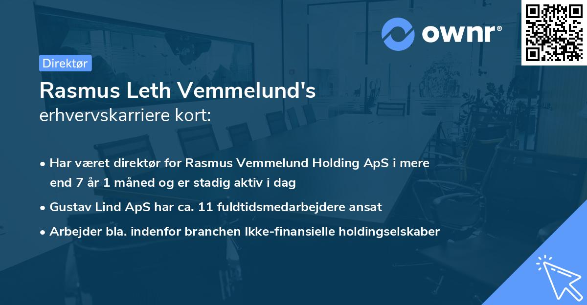Rasmus Leth Vemmelund's erhvervskarriere kort