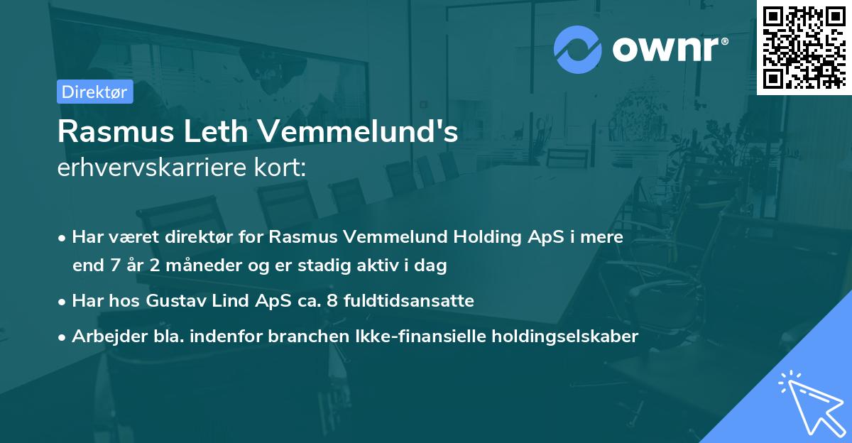 Rasmus Leth Vemmelund's erhvervskarriere kort