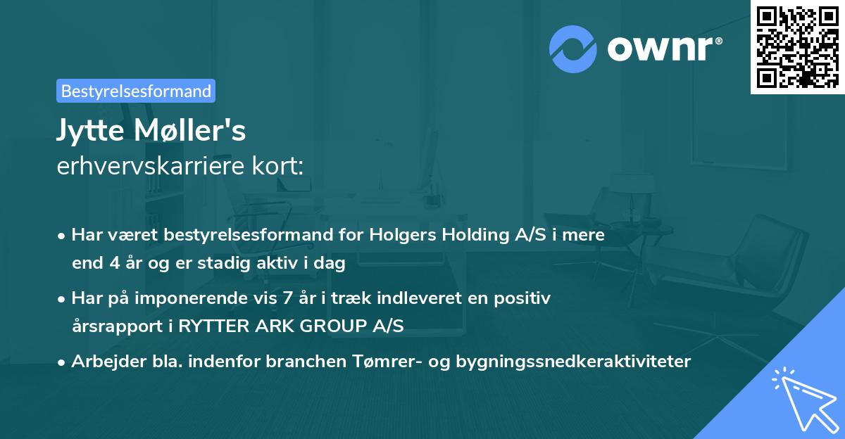 Jytte Møller's erhvervskarriere kort