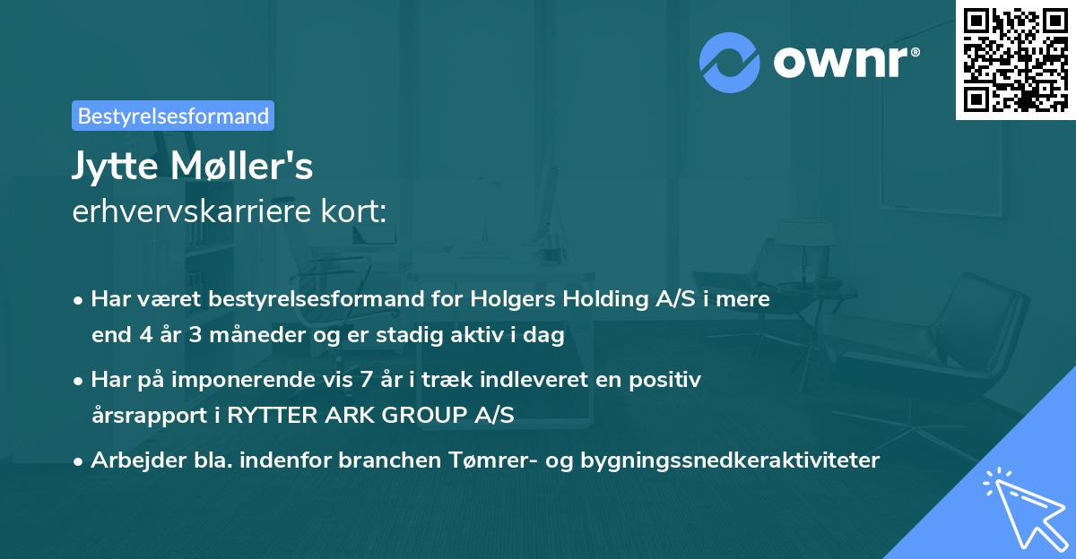 Jytte Møller's erhvervskarriere kort