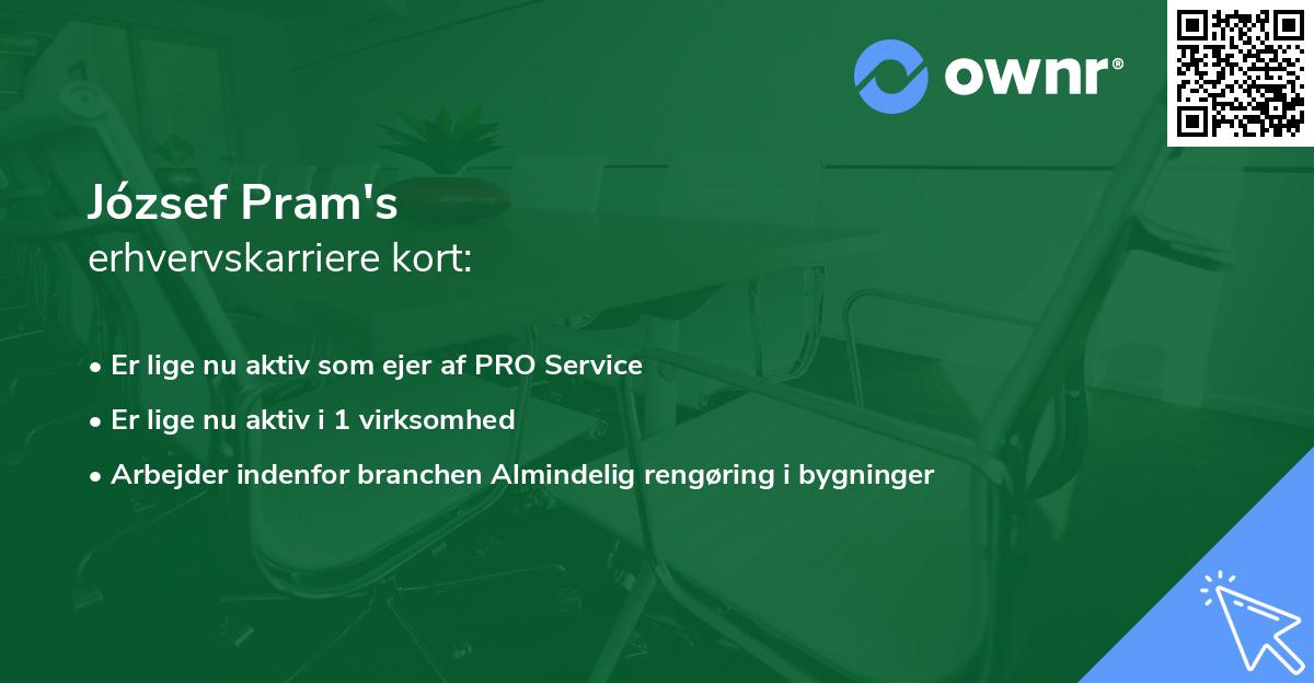 József Pram's erhvervskarriere kort
