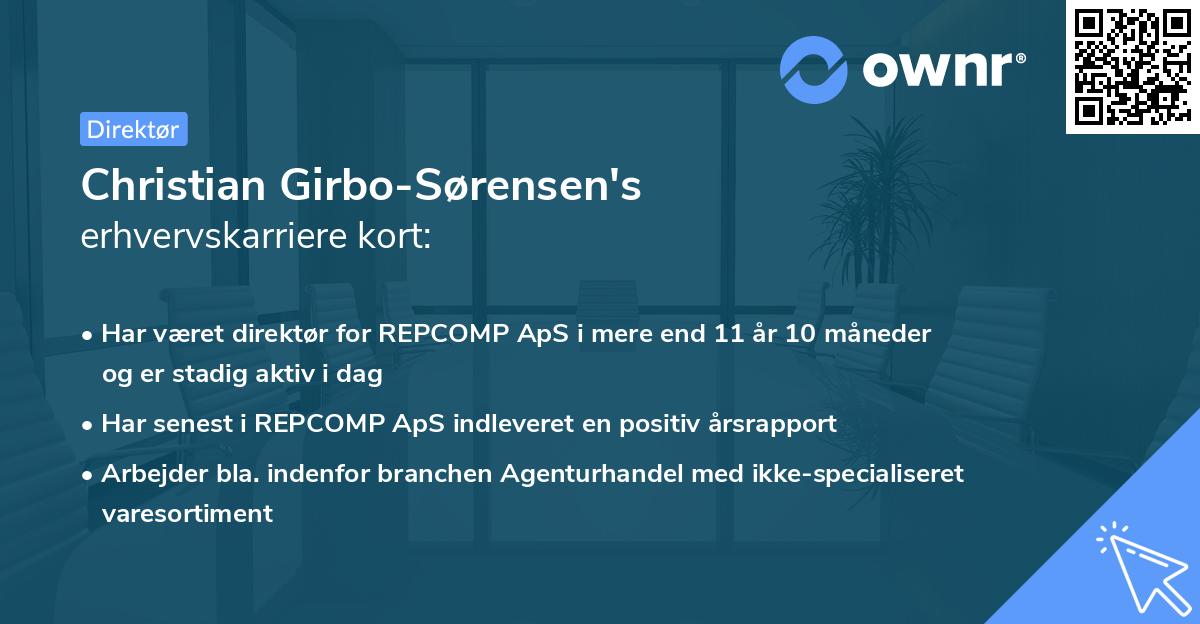 Christian Girbo-Sørensen's erhvervskarriere kort