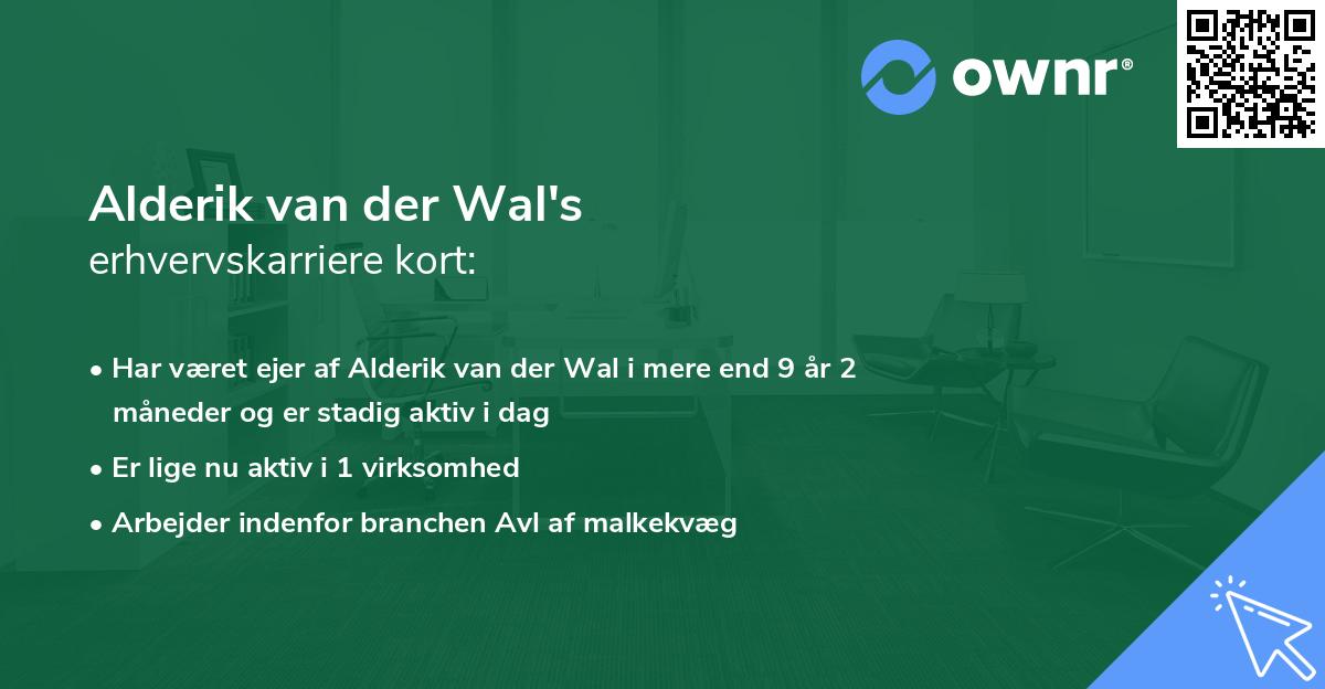 Alderik van der Wal's erhvervskarriere kort