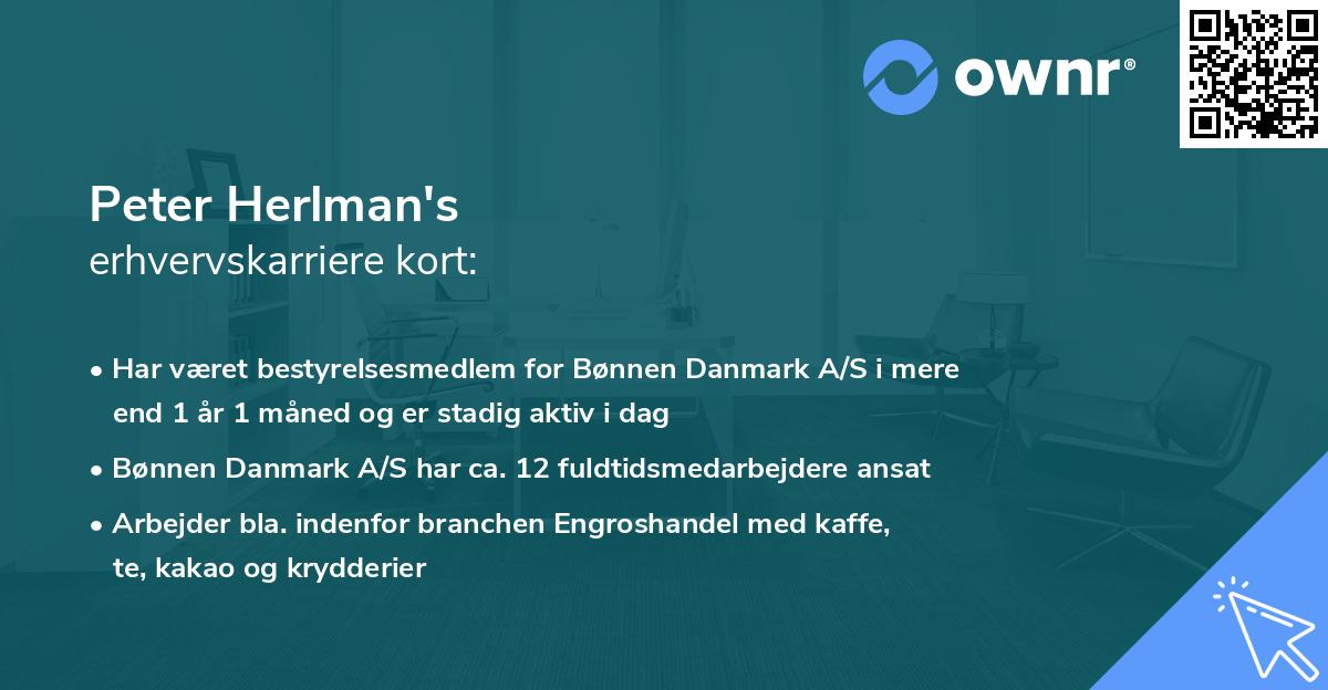 Peter Herlman's erhvervskarriere kort