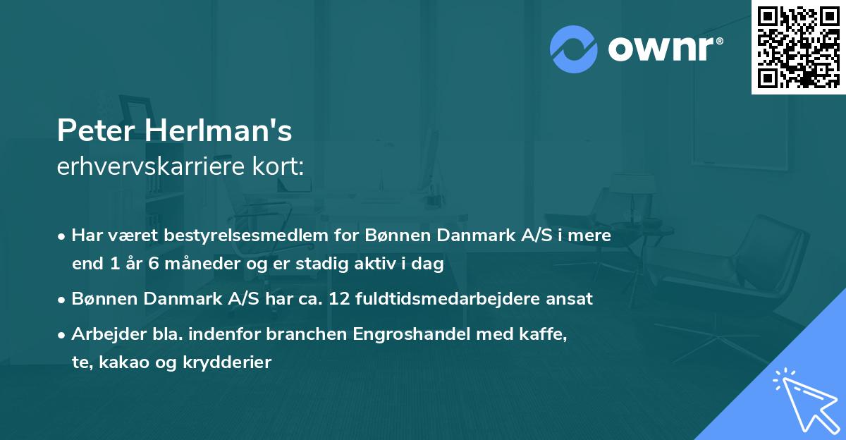 Peter Herlman's erhvervskarriere kort