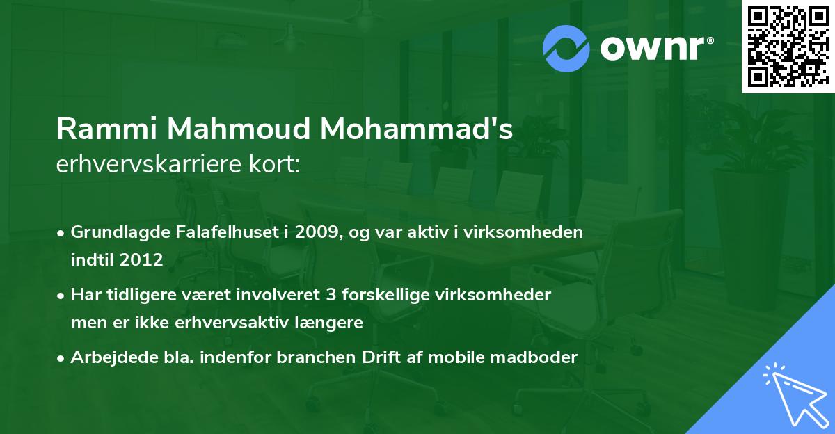 Rammi Mahmoud Mohammad's erhvervskarriere kort