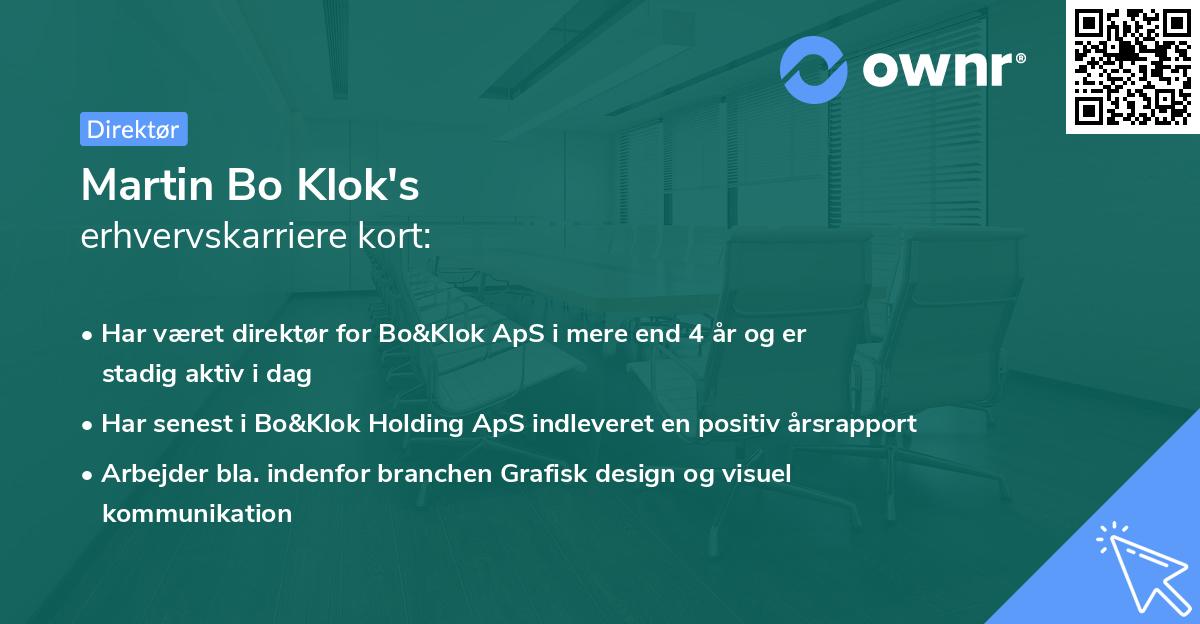 Martin Bo Klok's erhvervskarriere kort