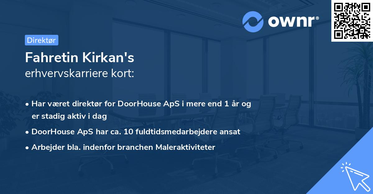 Fahretin Kirkan's erhvervskarriere kort