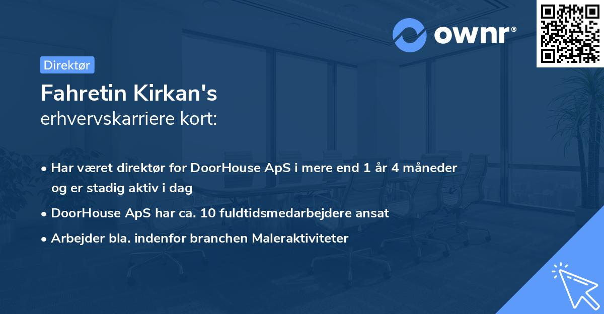 Fahretin Kirkan's erhvervskarriere kort