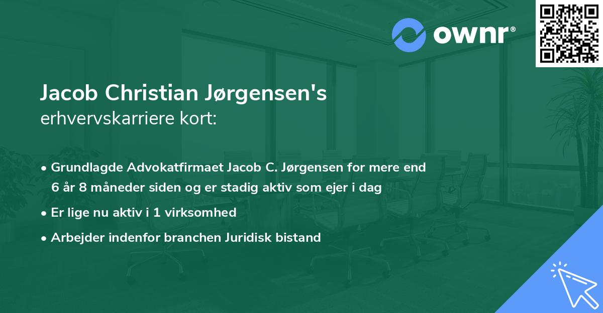 Jacob Christian Jørgensen's erhvervskarriere kort