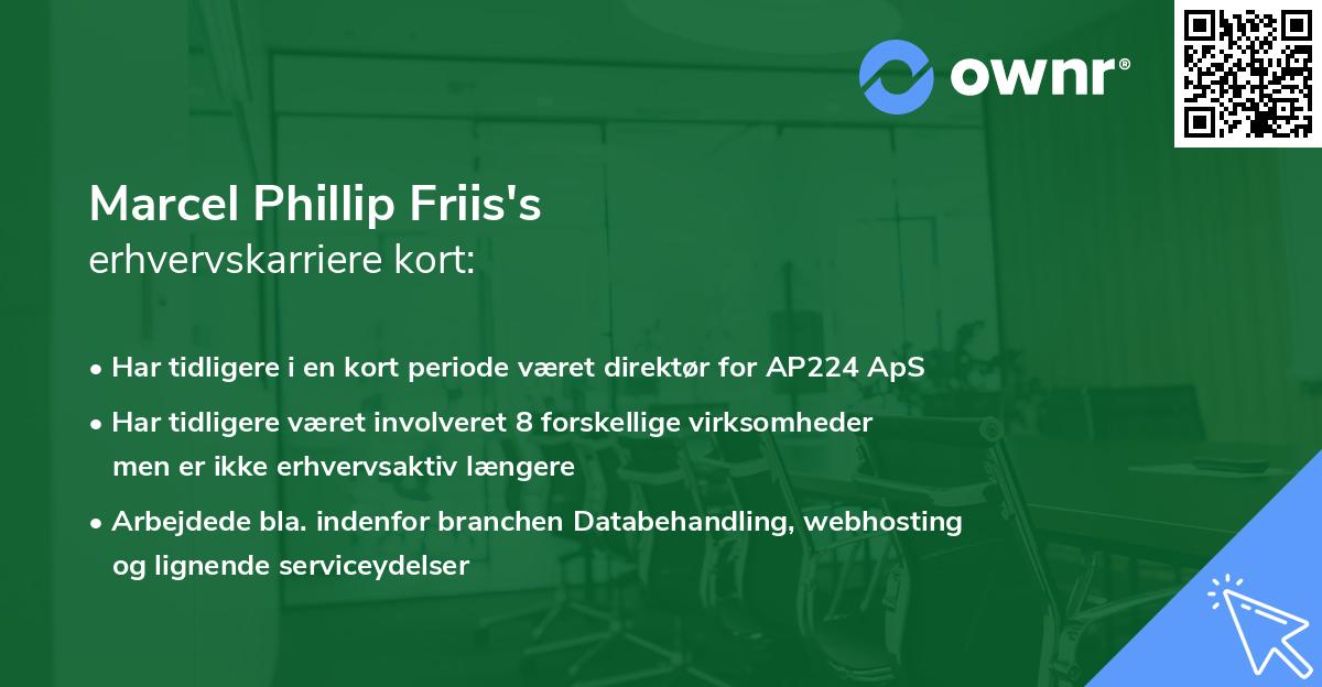 Marcel Phillip Friis's erhvervskarriere kort