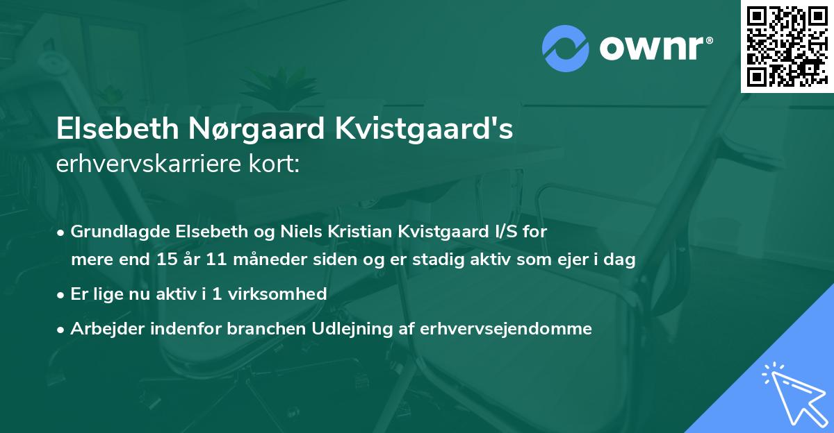 Elsebeth Nørgaard Kvistgaard's erhvervskarriere kort