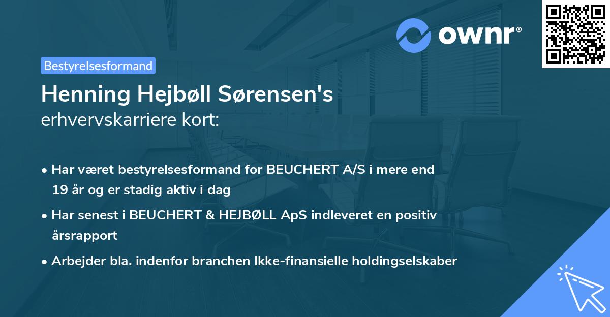 Henning Hejbøll Sørensen's erhvervskarriere kort