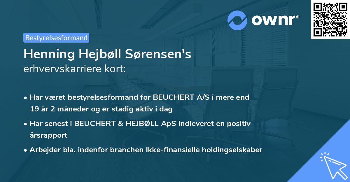 Henning Hejbøll Sørensen's erhvervskarriere kort