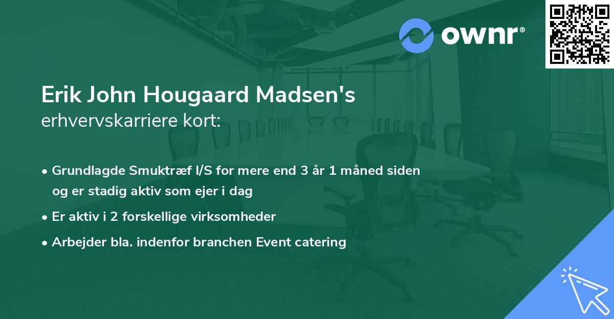 Erik John Hougaard Madsen's erhvervskarriere kort