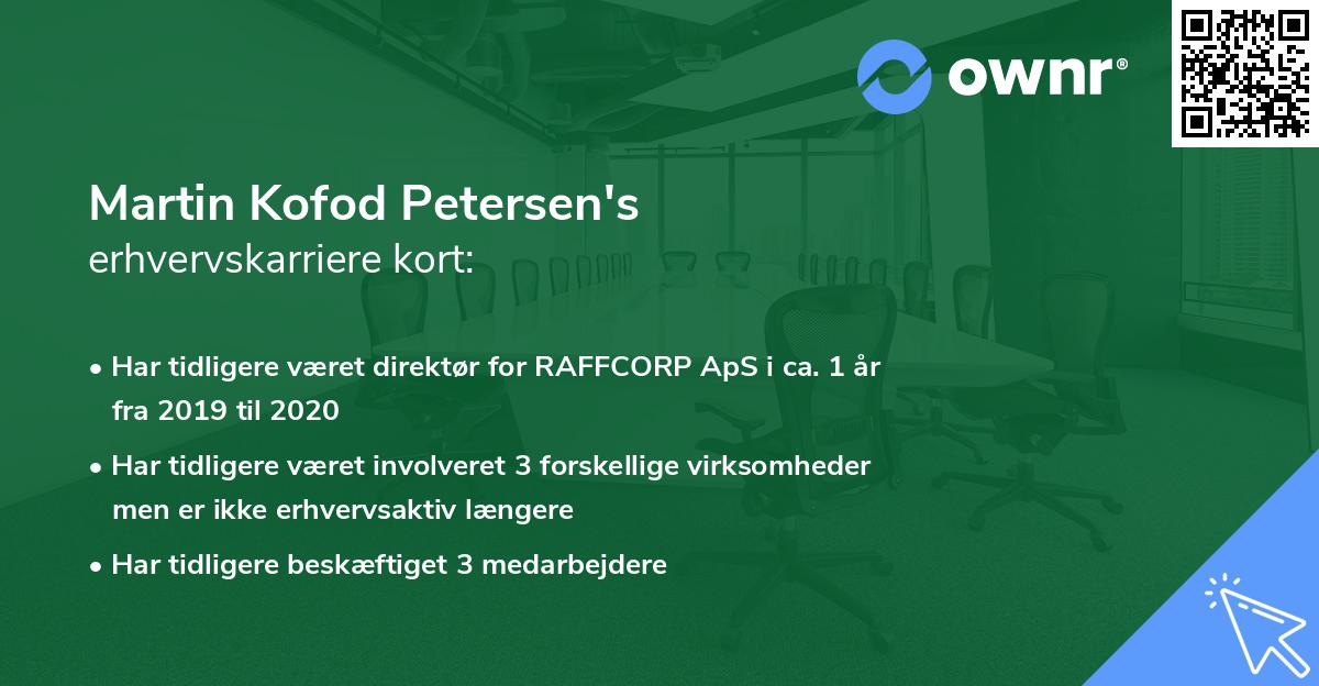 Martin Kofod Petersen's erhvervskarriere kort