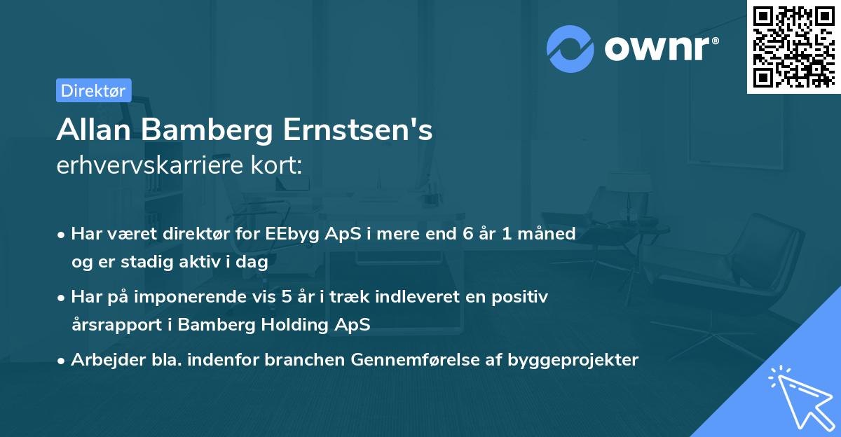 Allan Bamberg Ernstsen's erhvervskarriere kort
