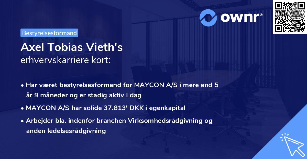 Axel Tobias Vieth's erhvervskarriere kort