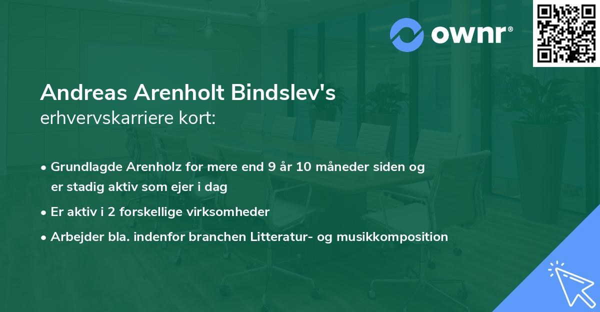 Andreas Arenholt Bindslev's erhvervskarriere kort