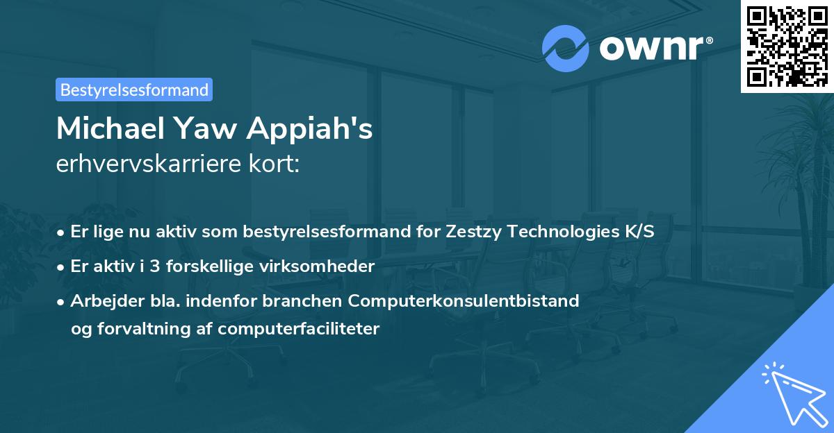 Michael Yaw Appiah's erhvervskarriere kort