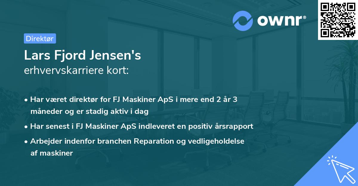 Lars Fjord Jensen's erhvervskarriere kort