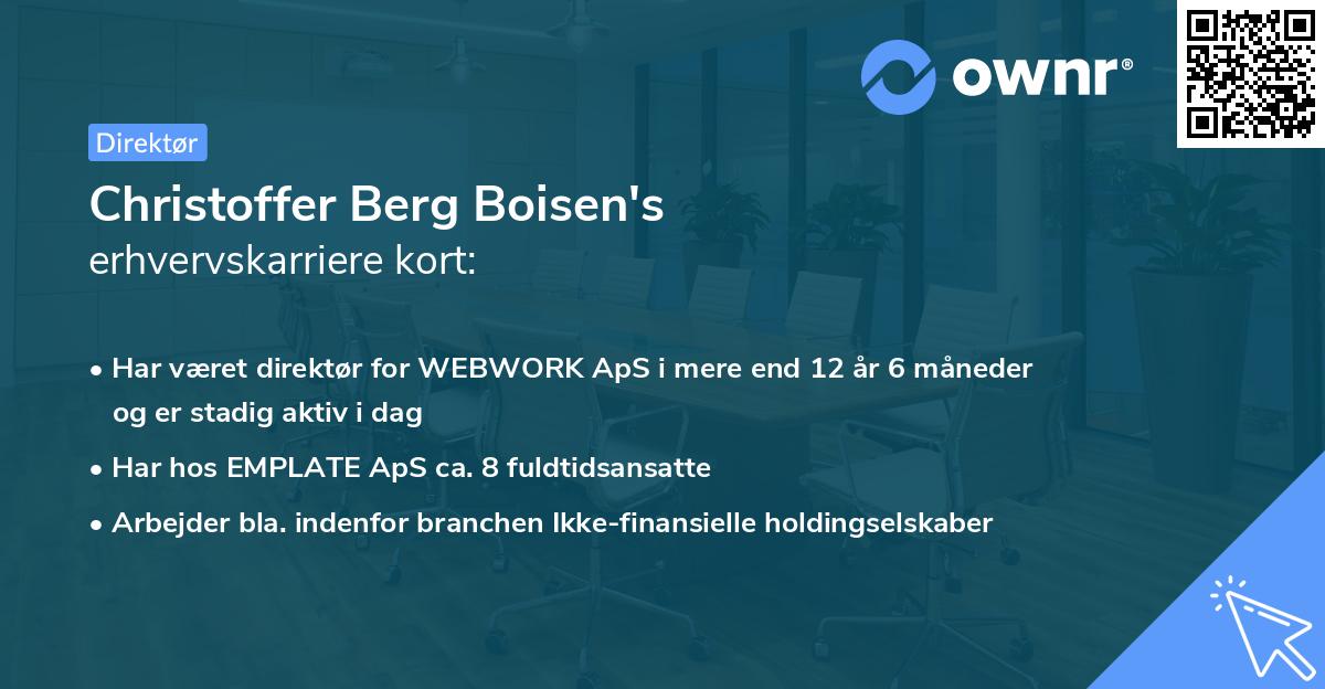 Christoffer Berg Boisen's erhvervskarriere kort