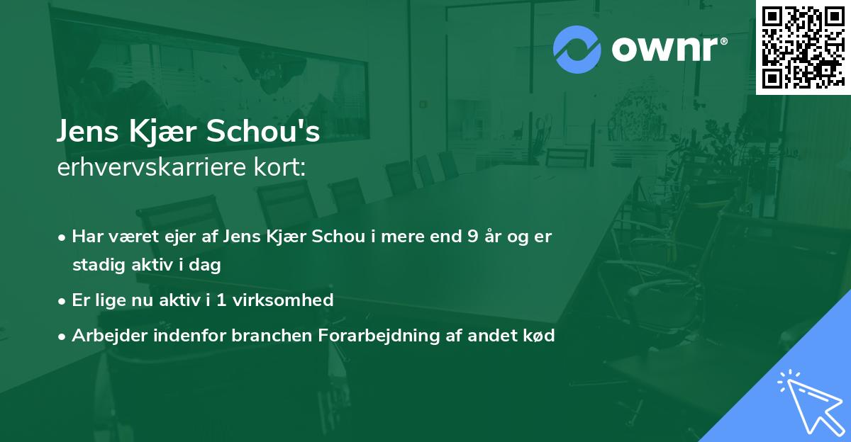 Jens Kjær Schou's erhvervskarriere kort