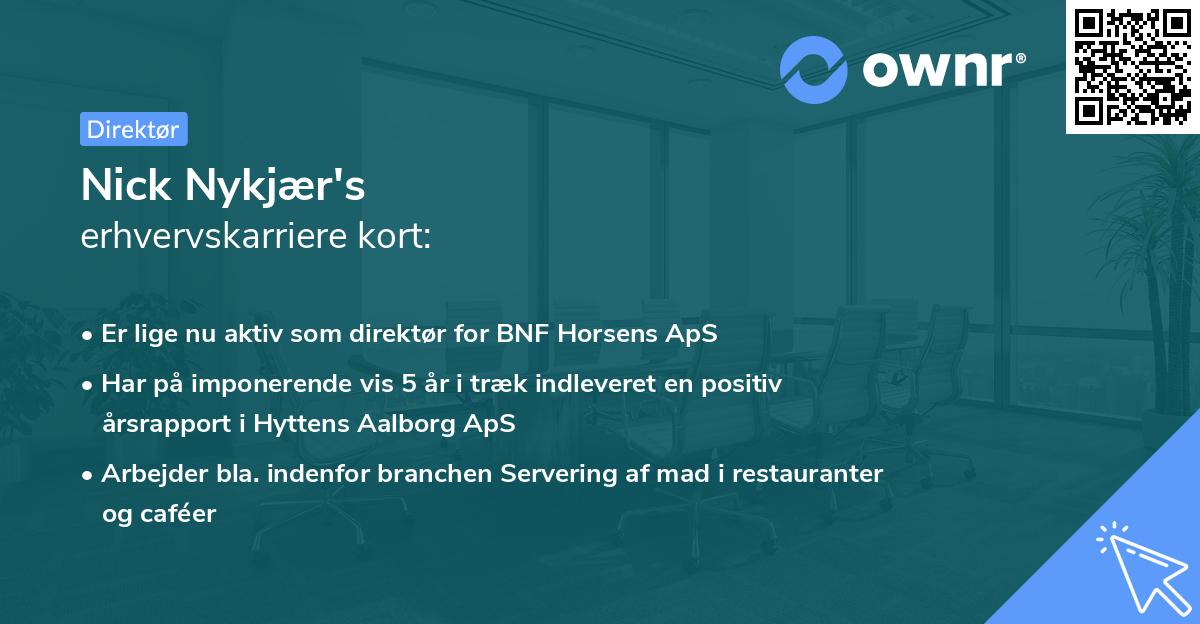 Nick Nykjær's erhvervskarriere kort