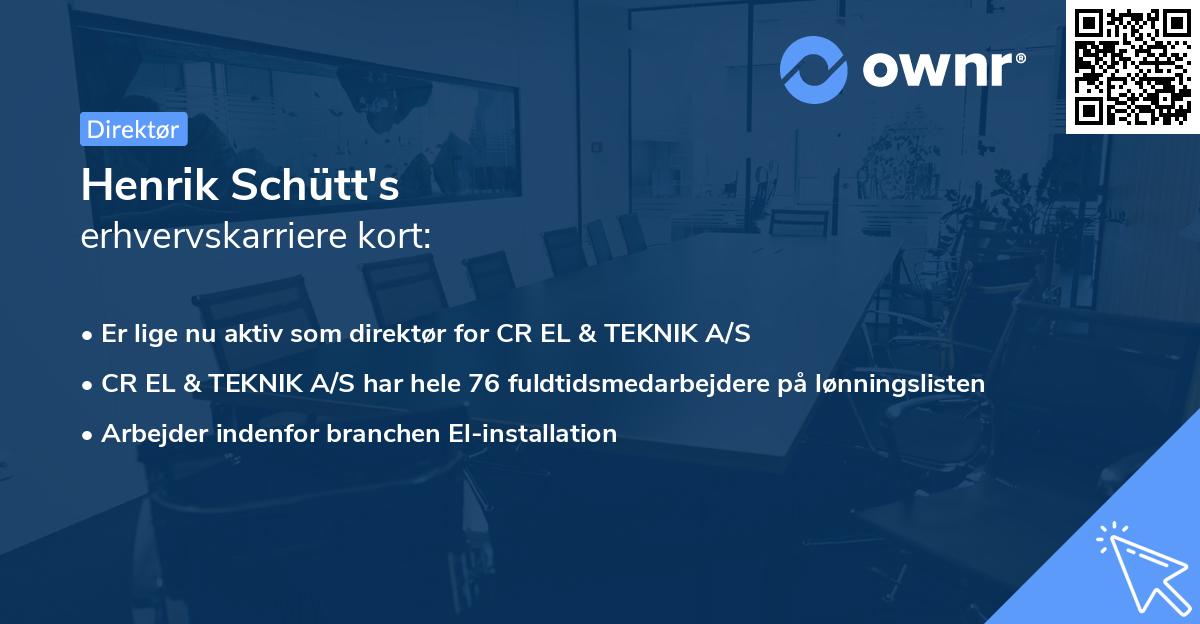 Henrik Schütt's erhvervskarriere kort