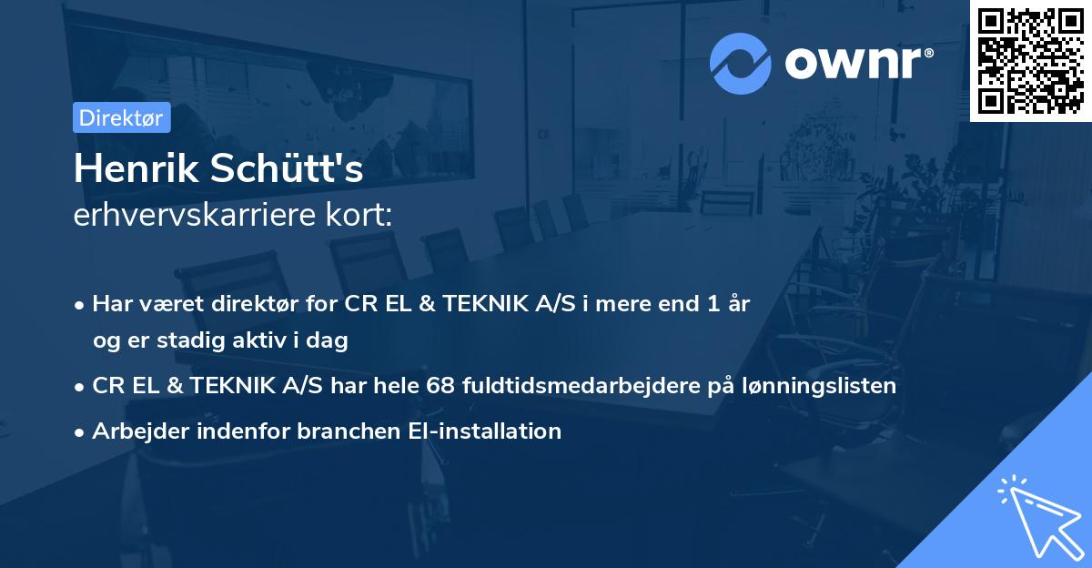 Henrik Schütt's erhvervskarriere kort