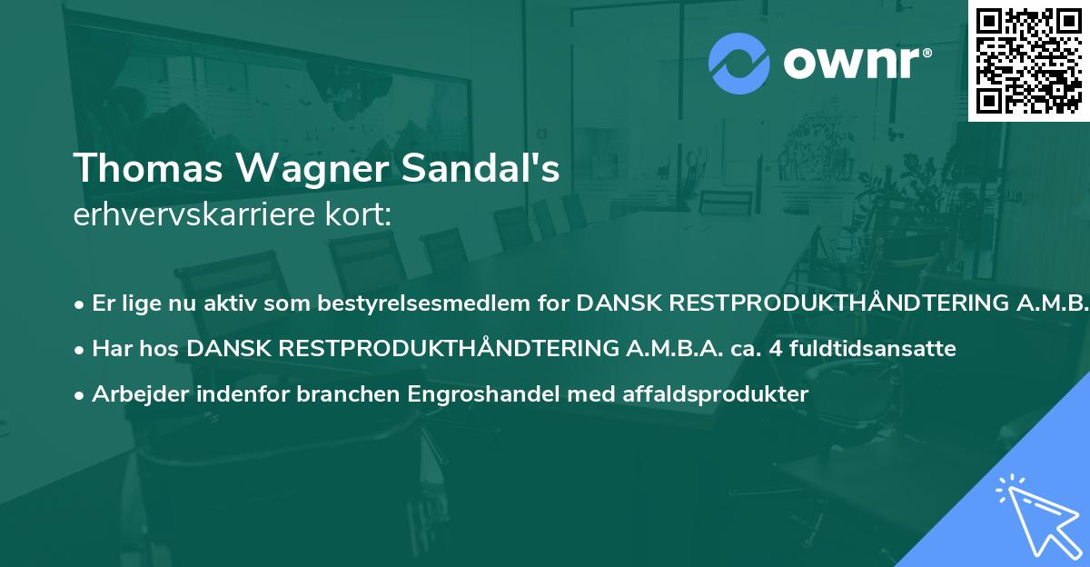 Thomas Wagner Sandal's erhvervskarriere kort