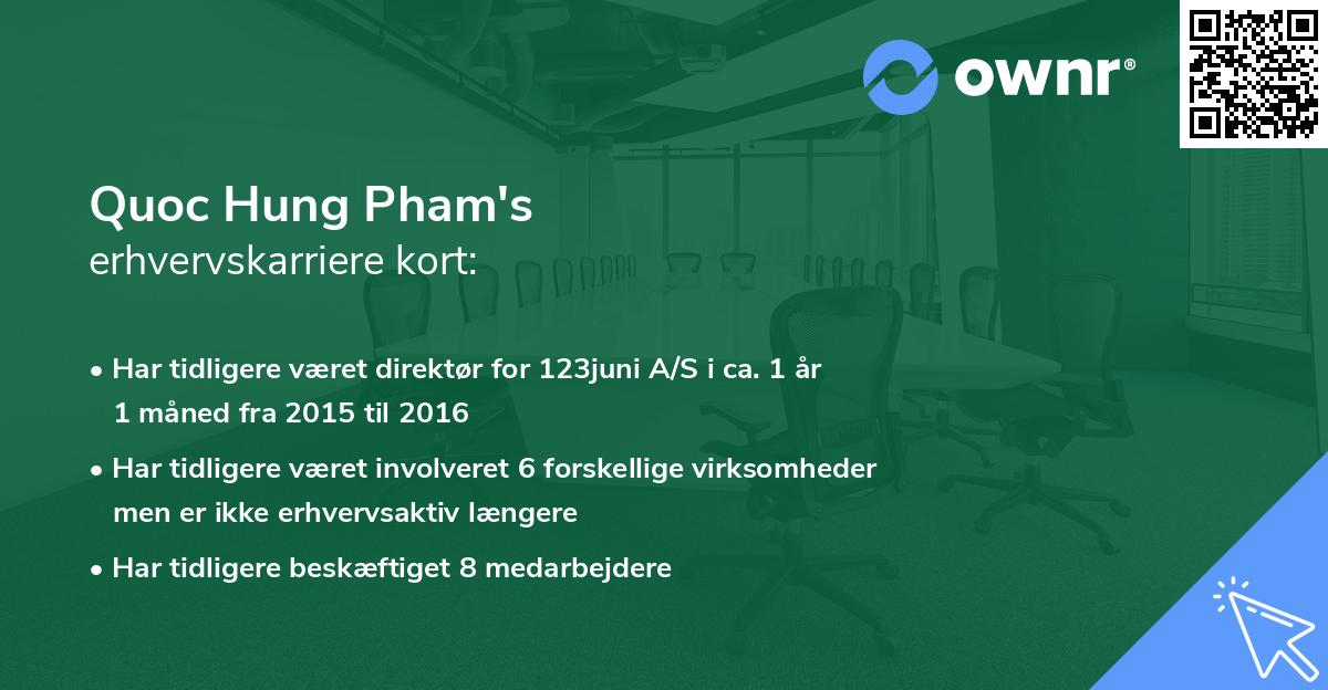 Quoc Hung Pham's erhvervskarriere kort