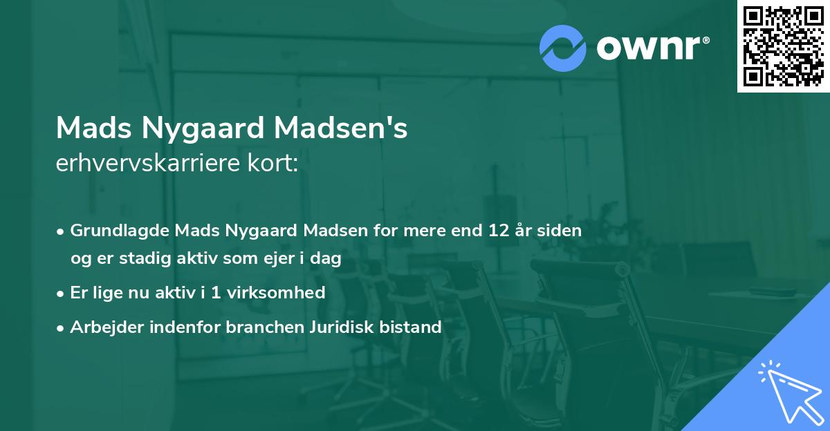 Mads Nygaard Madsen's erhvervskarriere kort
