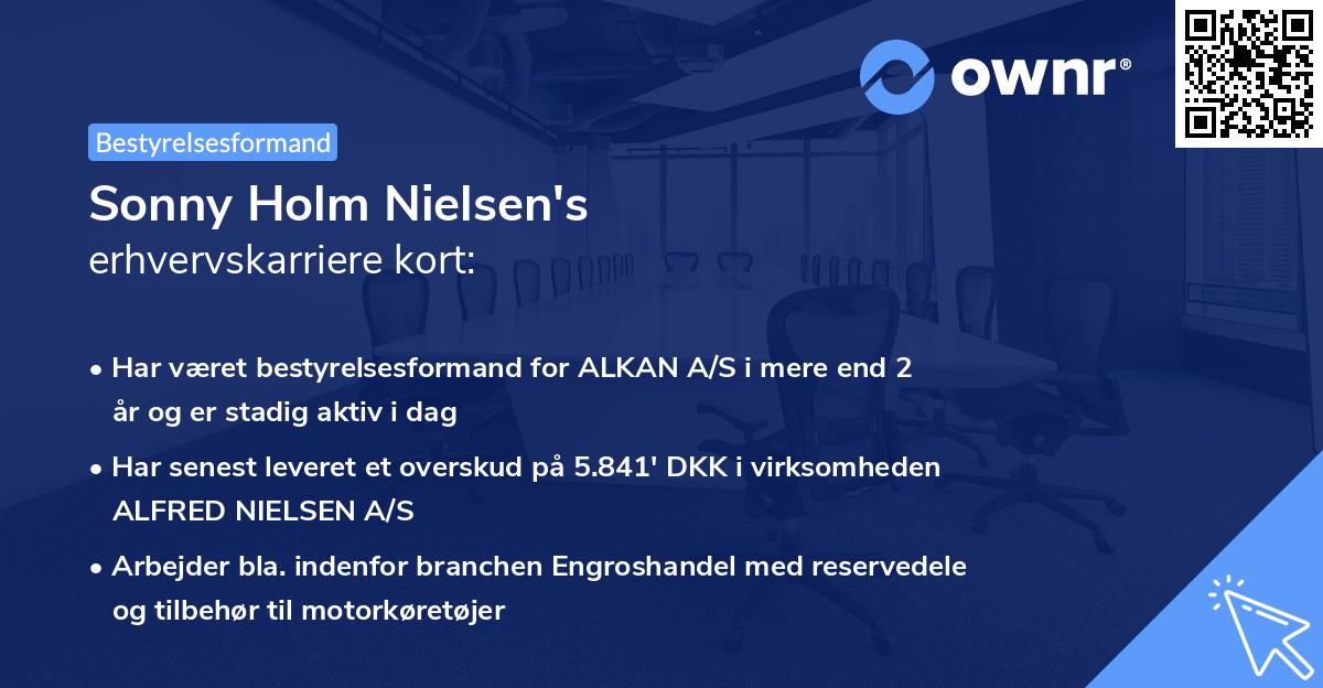 Sonny Holm Nielsen's erhvervskarriere kort