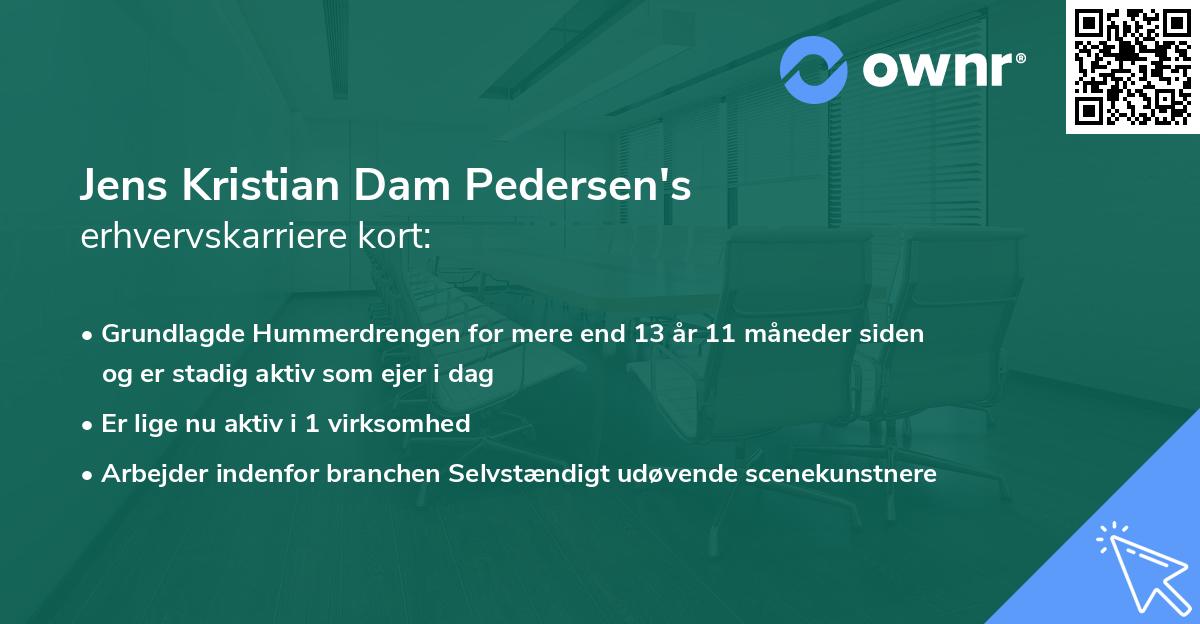 Jens Kristian Dam Pedersen's erhvervskarriere kort