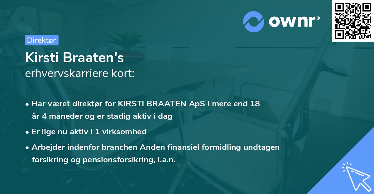 Kirsti Braaten's erhvervskarriere kort