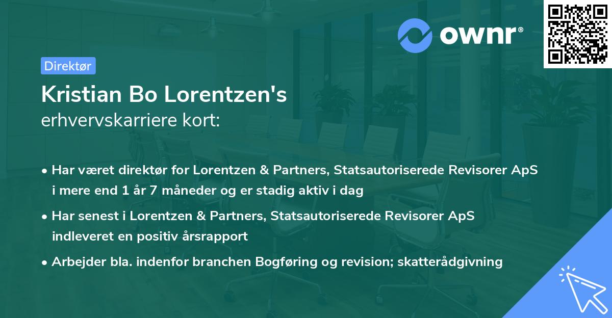 Kristian Bo Lorentzen's erhvervskarriere kort