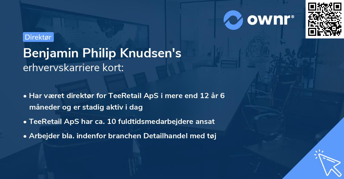 Benjamin Philip Knudsen's erhvervskarriere kort