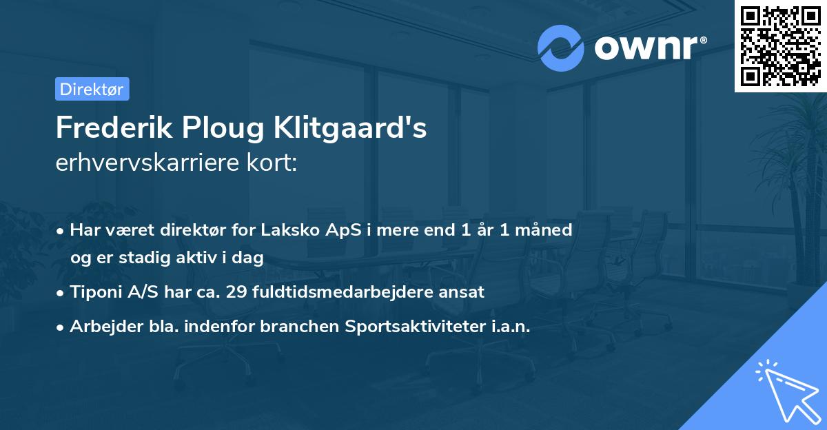Frederik Ploug Klitgaard's erhvervskarriere kort