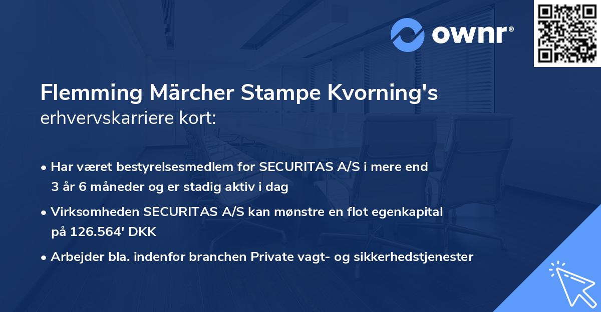 Flemming Märcher Stampe Kvorning's erhvervskarriere kort