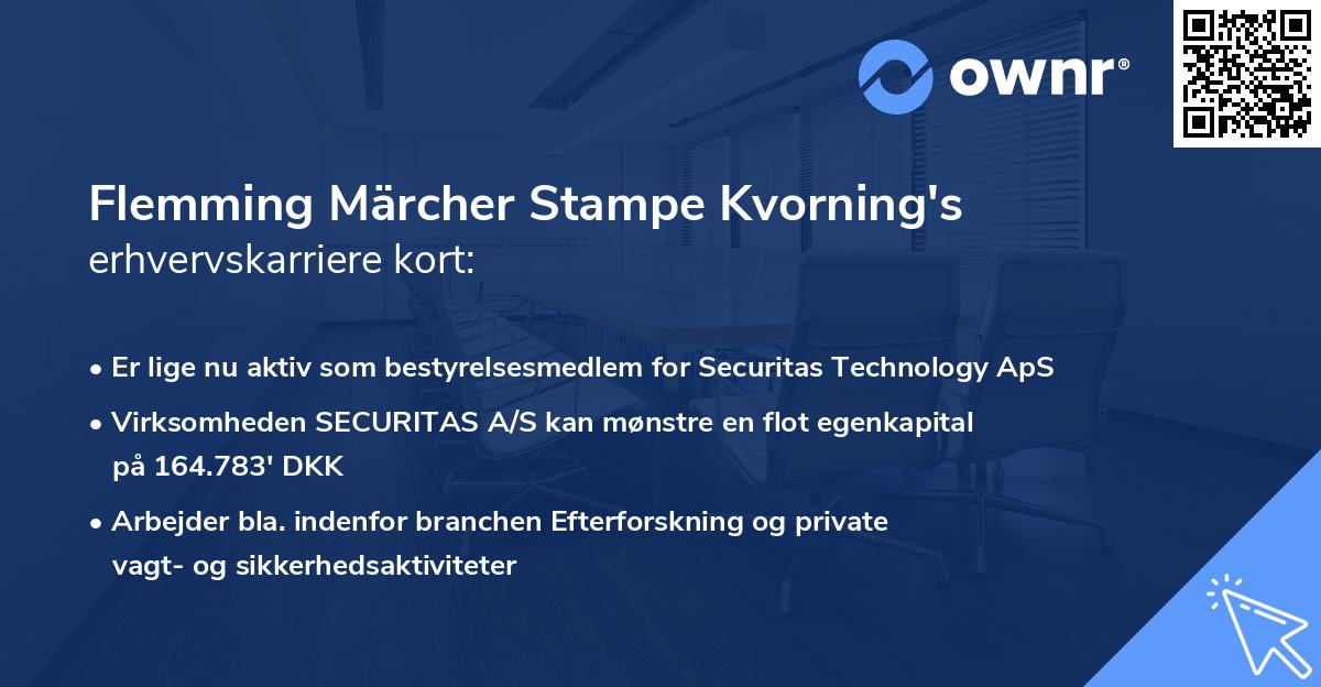 Flemming Märcher Stampe Kvorning's erhvervskarriere kort