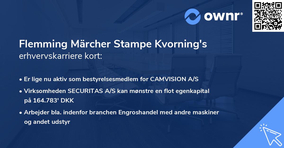 Flemming Märcher Stampe Kvorning's erhvervskarriere kort