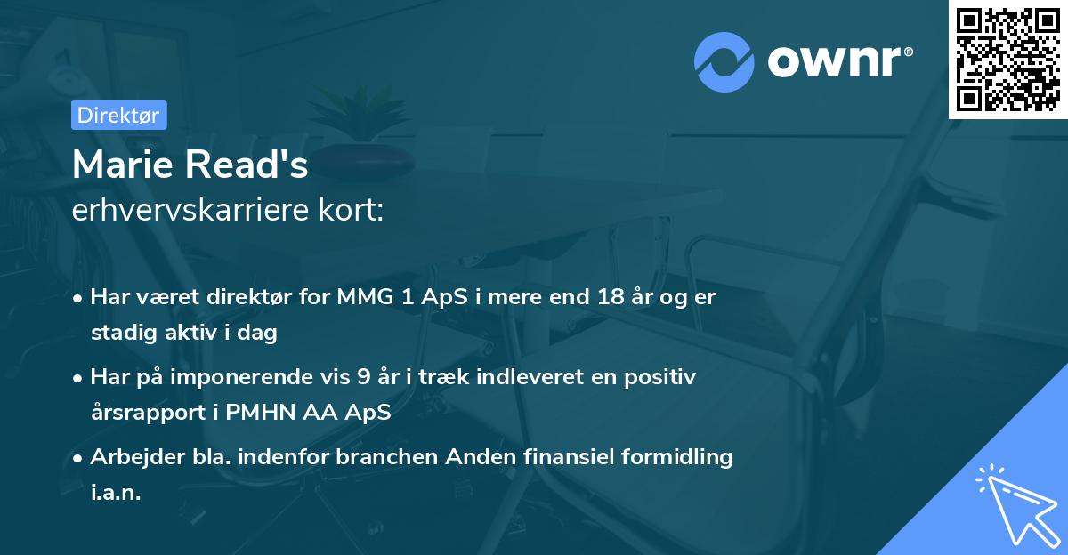 Marie Read's erhvervskarriere kort