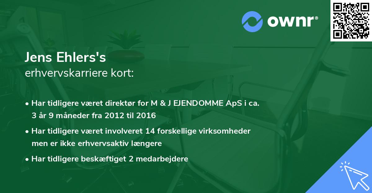 Jens Ehlers's erhvervskarriere kort