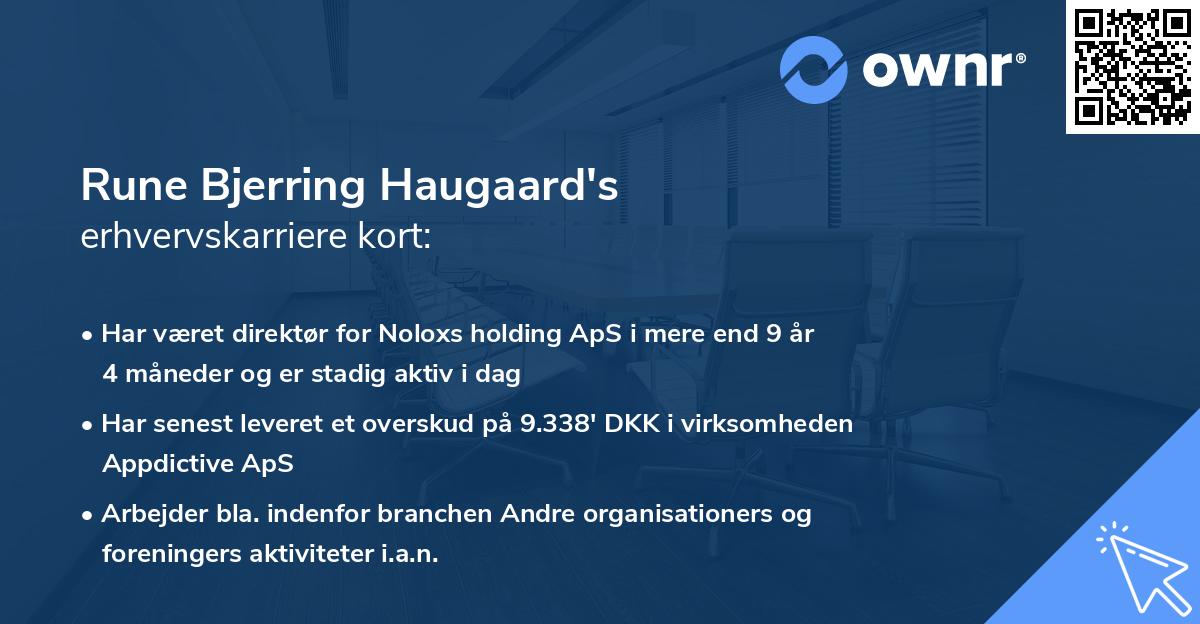 Rune Bjerring Haugaard's erhvervskarriere kort