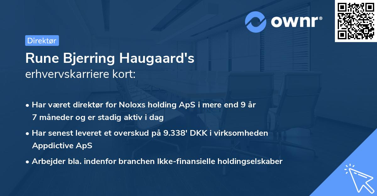 Rune Bjerring Haugaard's erhvervskarriere kort