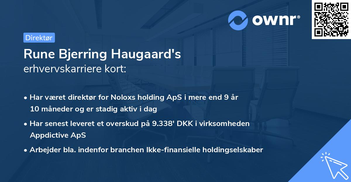Rune Bjerring Haugaard's erhvervskarriere kort