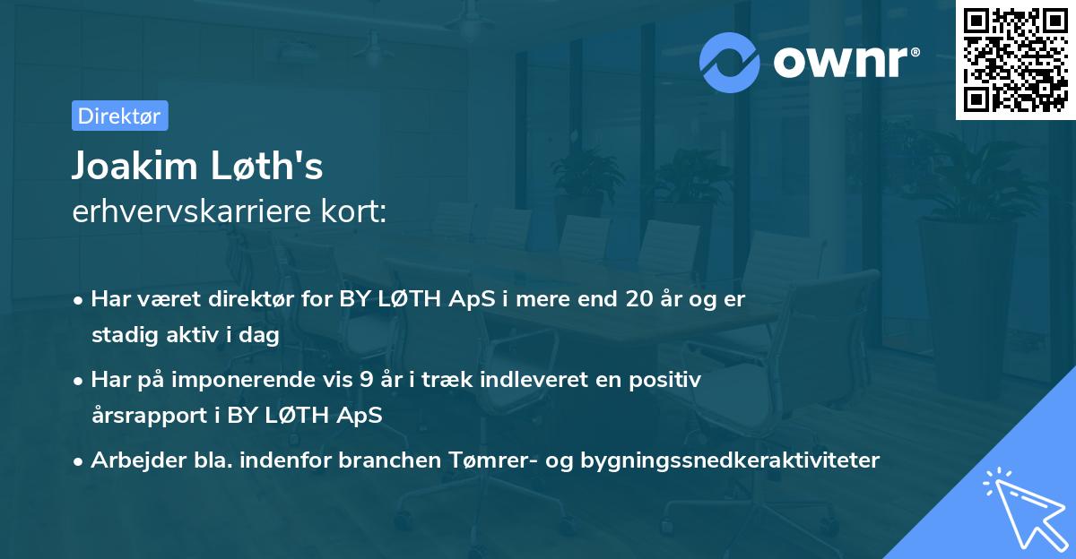 Joakim Løth's erhvervskarriere kort