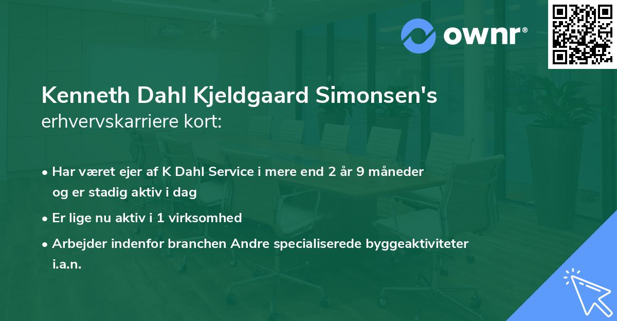 Kenneth Dahl Kjeldgaard Simonsen's erhvervskarriere kort