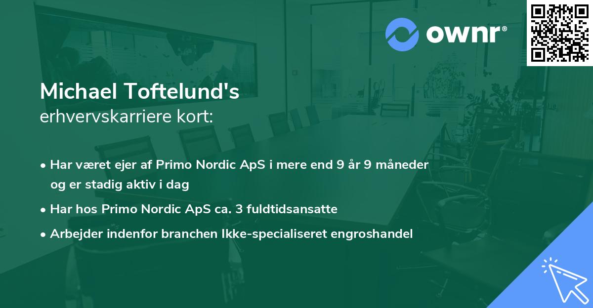 Michael Toftelund's erhvervskarriere kort